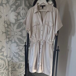 White House Black Market Cream Shirt Dress